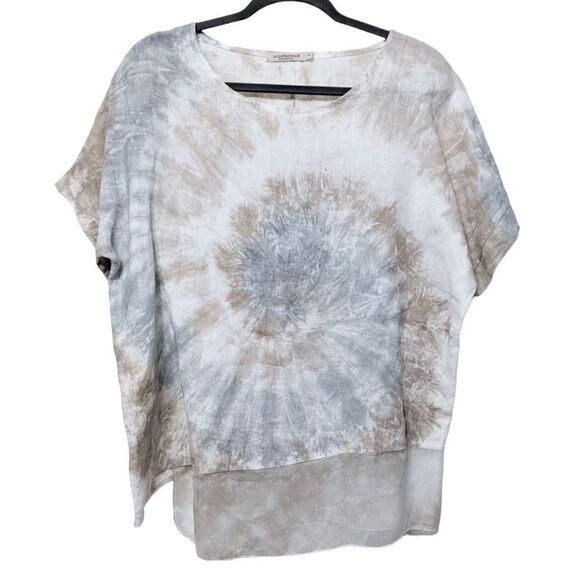 VALENTINA NALDI Tuscany Tie Dye Linen Top S - Picture 1 of 8